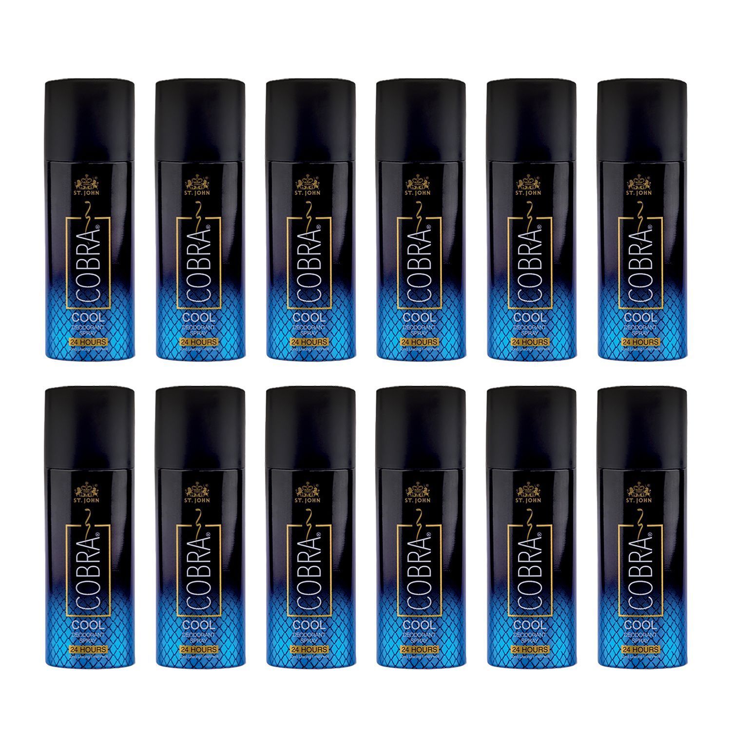 ST.JOHN Cool Deodorant Body Spray for Long Lasting Protection 50ml (Pack of 12)