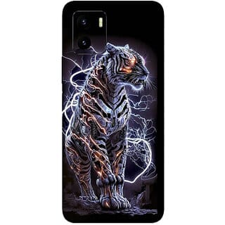 Yug Emporium Sticker For Vivo Y01 Mobile Skin (3D Black Lion Theme Skin) (Mobile Back Cover, Black)