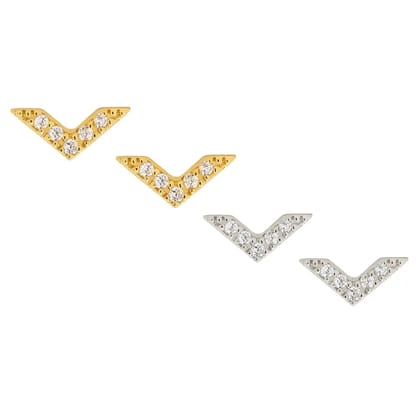 Pave' zirconia minimal arrow-14k plated
