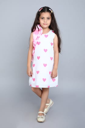 Pink Blue Heart Ruffle Dress-1-2Y / Pink
