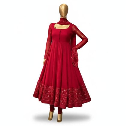 Red Anarkali Kurta Set