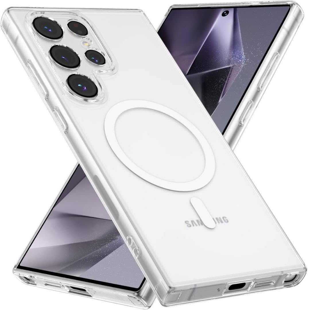 PC & TPU Back Cover for Samsung Galaxy S25 Ultra 5G | Mag-Safe Compatible | Transparent Mobile Phone Cover for Samsung Galaxy S25 Ultra 5G / Samsung S25 Ultra 5G | Transparent Back Cover