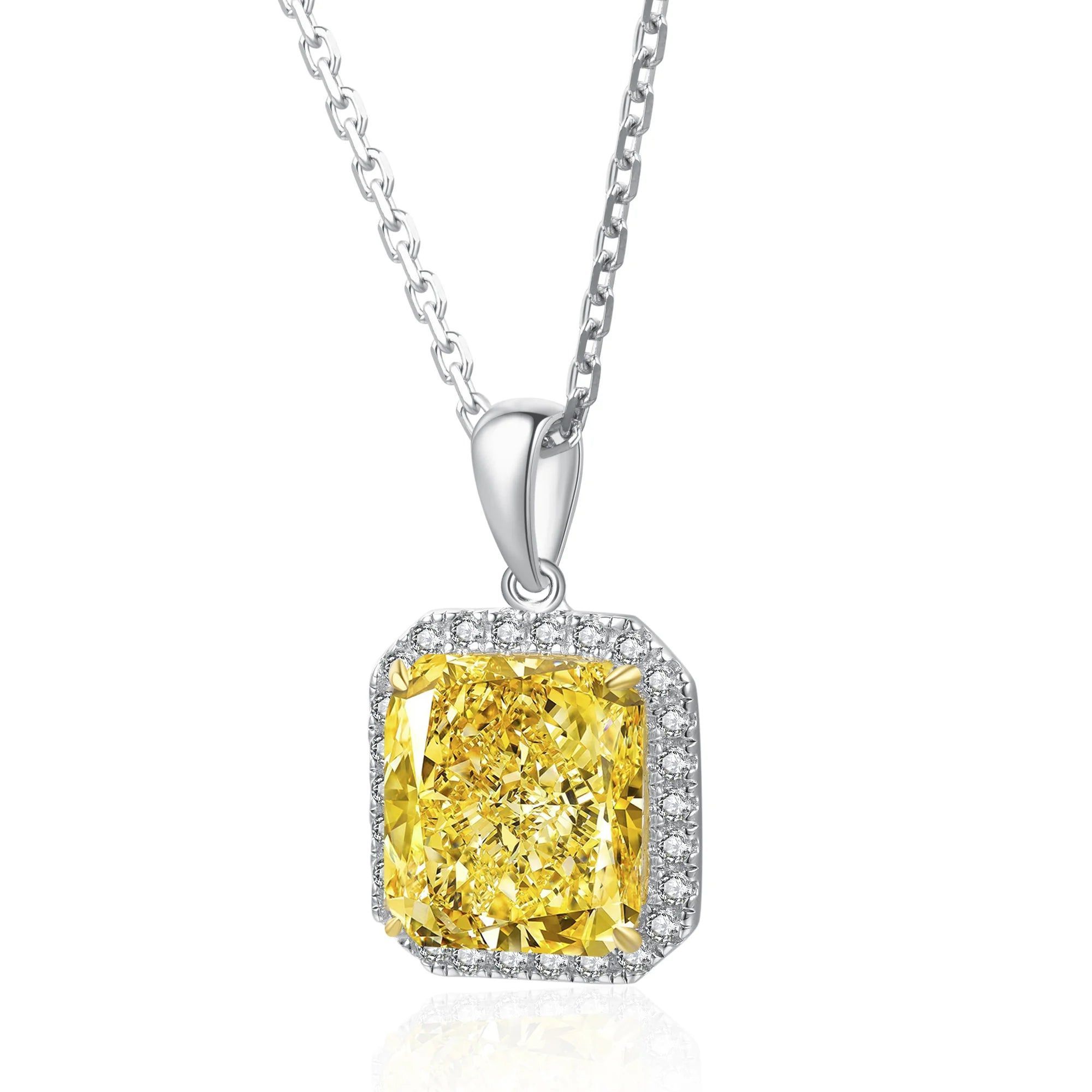 Anster 5.0Ct Radiant Cut 925 Sterling Silver Minimalist Jewelry Custom Name Necklace