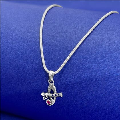 Sterling Silver Melodic Flute Pendant and Chain-Silver