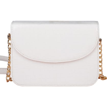 The Wallet Store Premium Brick Style Leather Sling Bag - White
