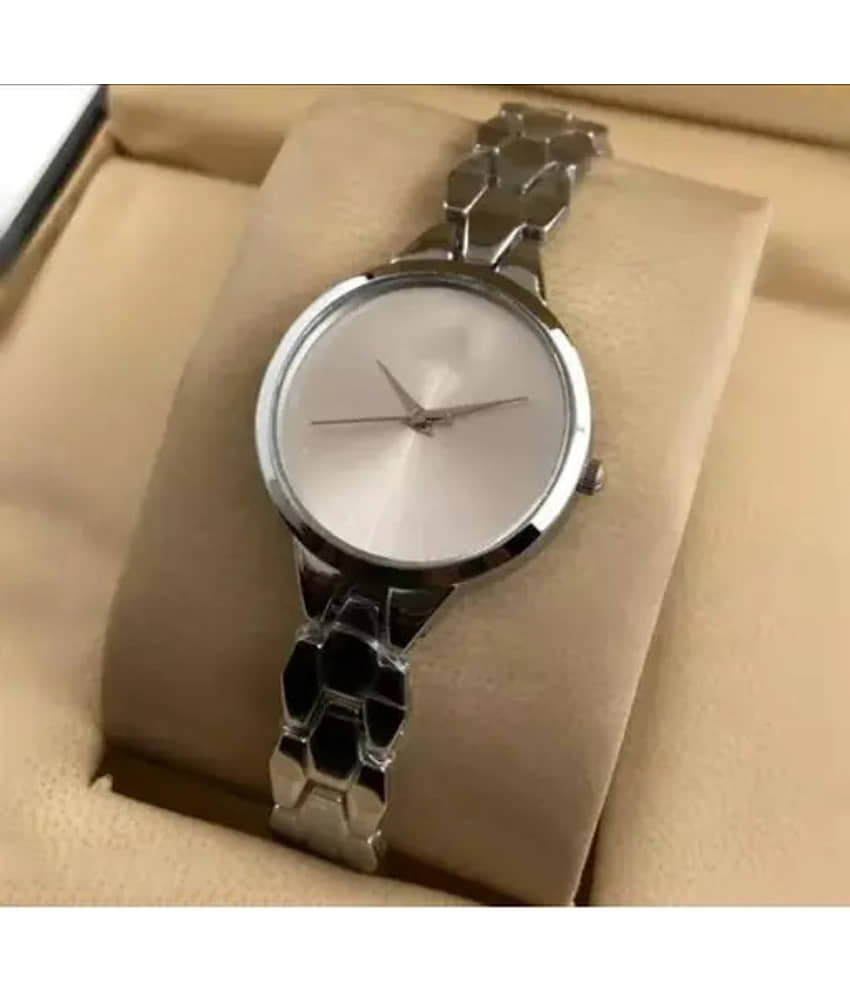 EEWHI Silver Metal Analog Womens Watch