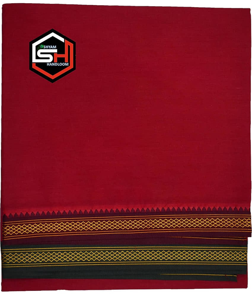 Shyam Handloom Cotton Men's Dhoti Red ( Pack of 1 )