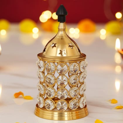 Brass Table Decor Oil Lamp Deep Jyoti No. 2  - Medium Brass Diya for Worship, Height : 6 Inch (FMAS320 B)