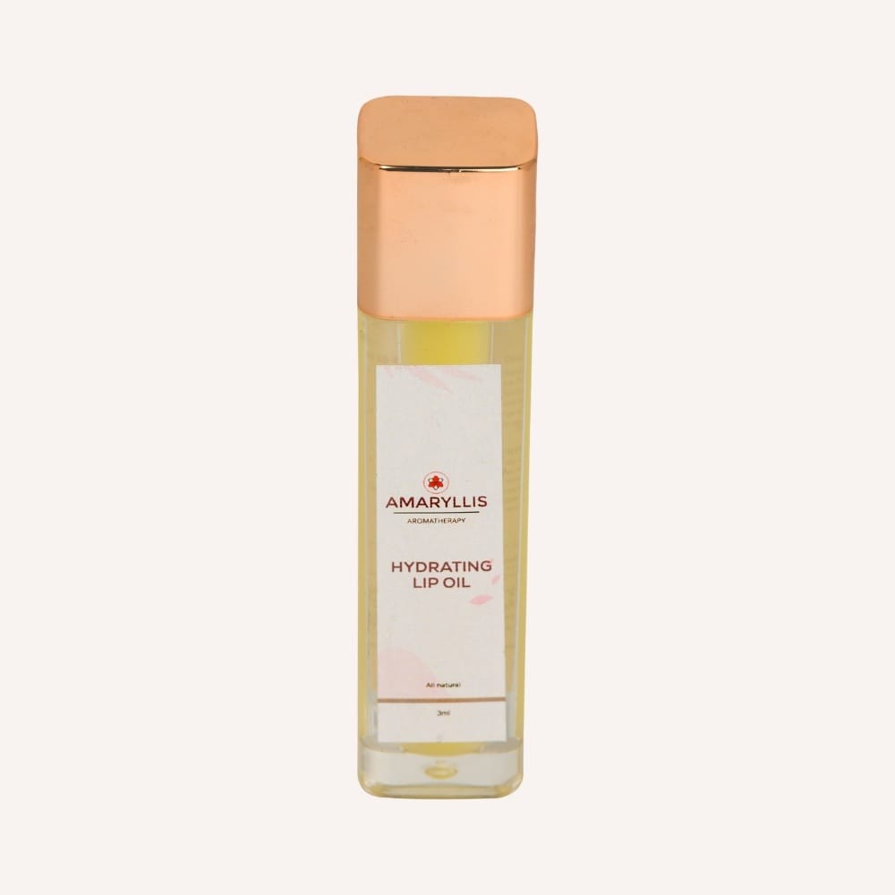 Amaryllis Luxury Hydrating Lip Oil (Gloss Finish) | Castor, Jojoba & Raspberry Oils | Non-Sticky Moisture