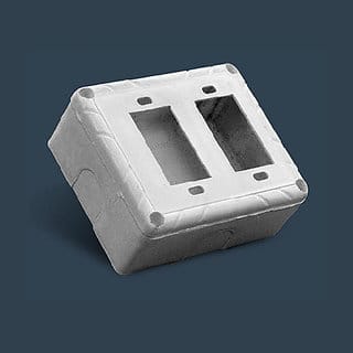 2 WAY GANG BOX NON MODULAR  PACK OF 6