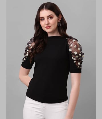 Sheetal associates Women's Cotton Blend Regular Top ( Black )