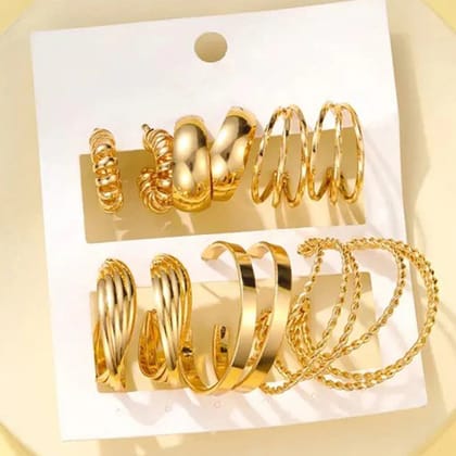 Set of 6 Gold Glimmer Hoop Set