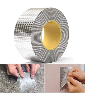 Magnique Waterproof Leakage Repair Adhesive Aluminium Foil Butyl Tape for Pipe Roof Water Leakage Surface Crack 5mtrs