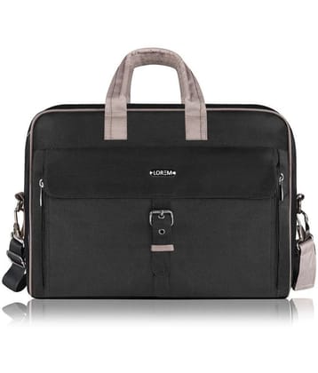 Lorem Black PVC Folio - Black