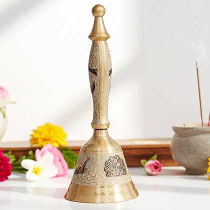 Brass Hand Bell White No. 3, Height : 7.4 Inch (ZMAS286 D)