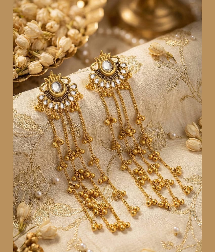 Bhagya Lakshmi Golden Jhumki Earrings ( Pack of 1 )