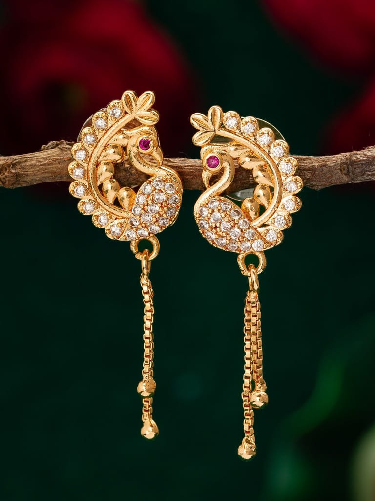 Morison Golden Studded Drop Earrings Sparkle with Every Step - Earrings | Buy online on ZillyBuy