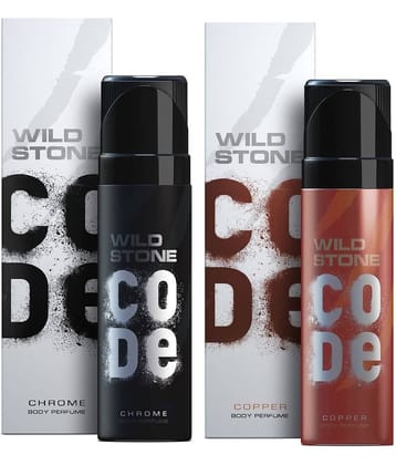 Wild Stone Code Chrome & Copper Combo Perfume Body Spray - For Men (240 ml, Pack of 2)