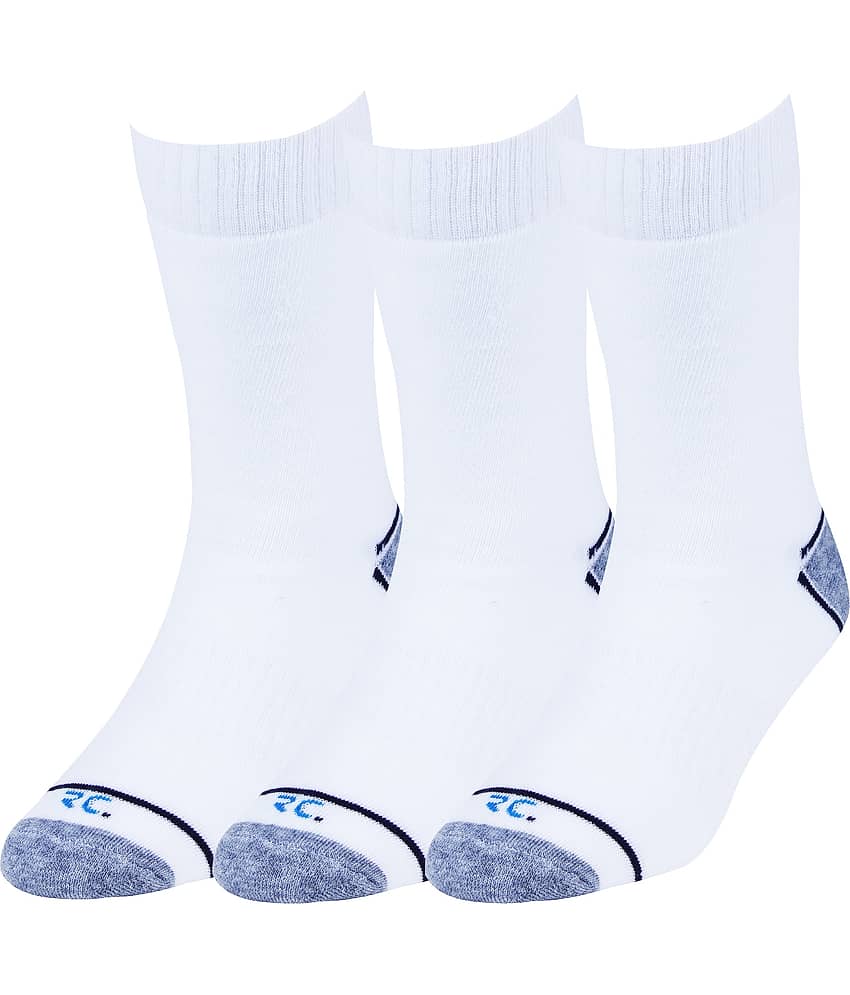 RC. ROYAL CLASS - Woollen Men's Colorblock White Mid Length Socks ( Pack of 3 )