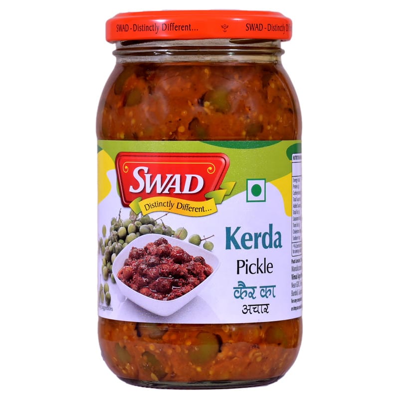 SWAD Traditional and Delicious Tenti Dela Pickles and Pickles and Chutney/ Lesua Gunda Kerda Achar/ Lasode Gunda Pickles and Pickles and Chutney Home Made Rajasthani lasoda Fruit Gujrati achar 400g Pack of 2