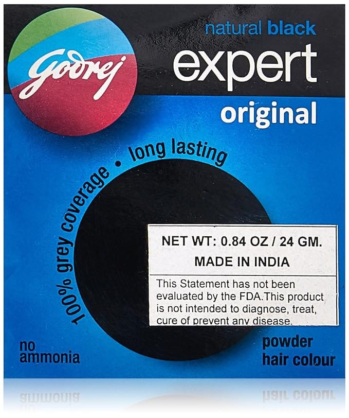 Godrej Expert Original Natural Black Powder Hair Colour 192 GRAM