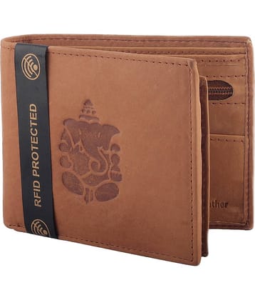 Hidelink 100% Leather Engraved Men's Regular Wallet With 7 Slots For Card ( Brown , Pack of 1 )