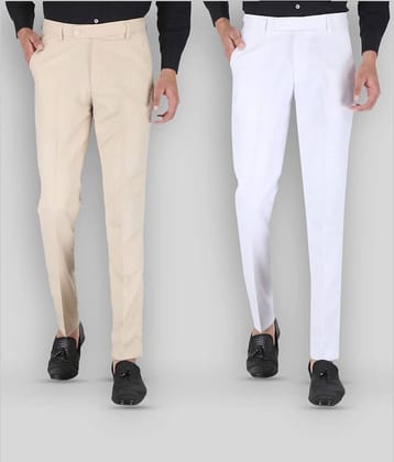 Playerz - Multicolor Polycotton Slim - Fit Men's Formal Pants ( Pack of 2 )