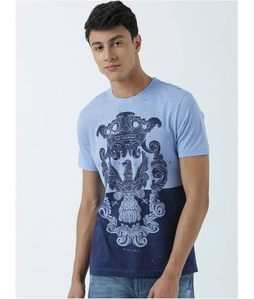 Huetrap Pack of 1 Cotton Regular Fit Men's T-Shirt ( Blue )
