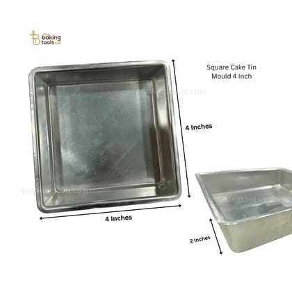 Square Cake Tin Mould 4 Inch (No Damage Claims)