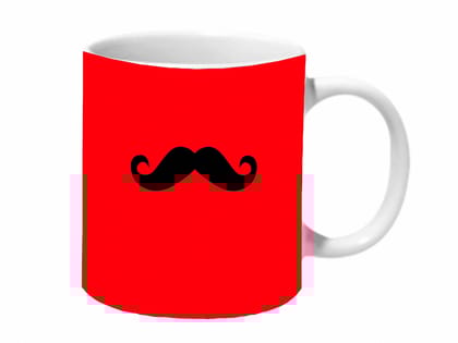 Multicolor How Mooch Coffee -Red (Asymmetrical) Ceramic Mug