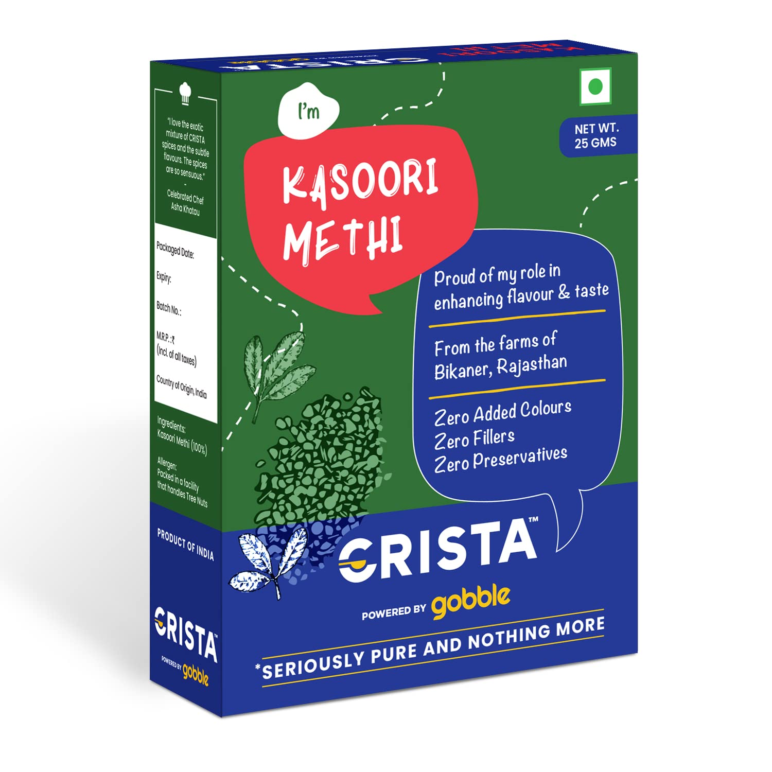 CRISTA Kasoori Methi, 25 gm