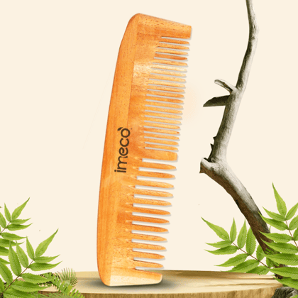 IMECO Neem Wood Dual-Tooth Hair Comb | Natural Anti-Static Detangling Hair Grooming Tool | Daily Hair Care IMECO Neem Wood Dual-Tooth Hair Comb | Natural Anti-Static Detangling Hair Grooming Tool | Daily Hair Care