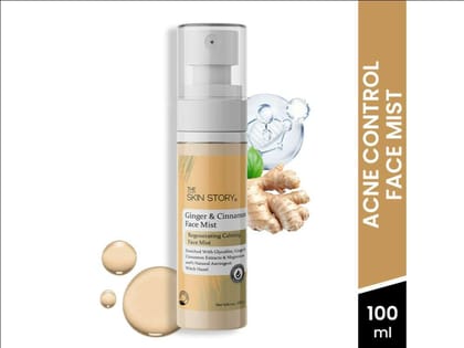 Ginger Cinnamon Face Mist Removes Pimple Germs Dark Spots, Minimizes Pores, Oily Skin (100 ML)