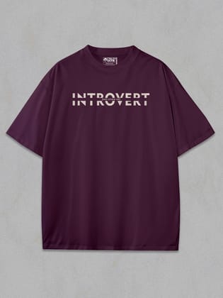 Introvert Oversized T-Shirt-Maroon / S
