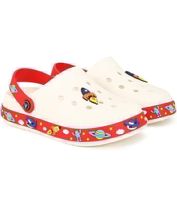Aqualite Boys White & Red Clogs