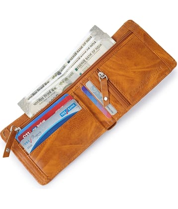 Classic World PU Self Design Men's RFID Wallet With 5 Slots For Card ( Tan , Pack of 1 )