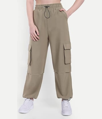 Broadstar Pack of 1 Polyester Baggy Women's Cargo Pants ( Cream )