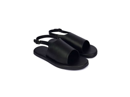 Paaduks Nas Cloak Vegan Leather Black Sandals - UK 6