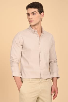Janet - Soft Peached Oxford Shirt - Beige-S-38 / BEIGE