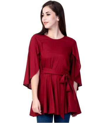 GOD BLESS Women's Rayon Regular Top ( Maroon )