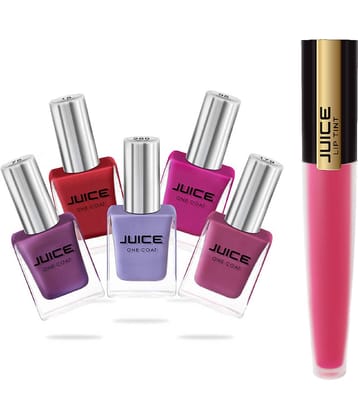 Juice PINK,RED,LAVENDER,PINK ROSE,PURPLE Nail Polish 5,15,75,179,269,M-85 Multi Glossy Pack of 6 59 mL