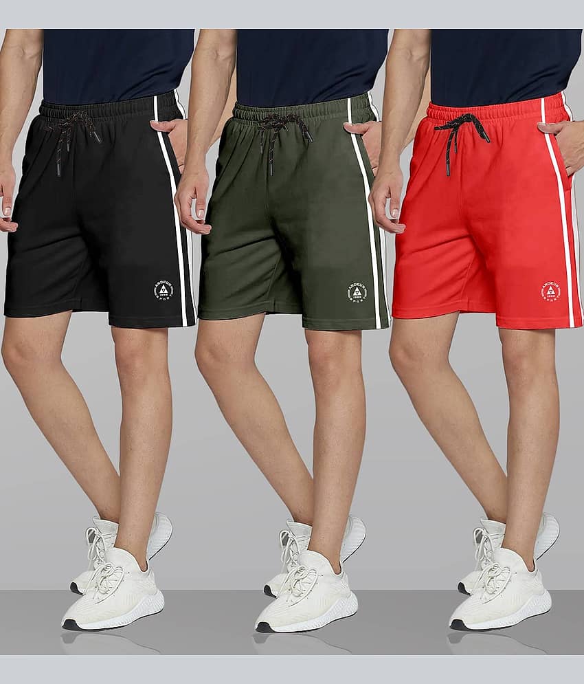 Ardeur Multi Cotton Blend Men's Shorts ( Pack of 3 )