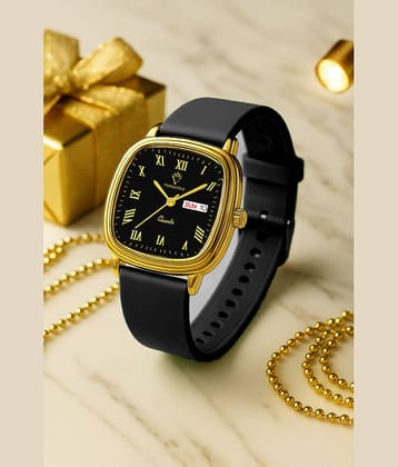 Versatile Black Silicon Analog Men's Watch
