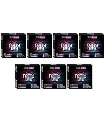 NottyBoy 4IN1 Dots Ribs Contour Extra Delay Condoms - Set of 7, 21 Pcs