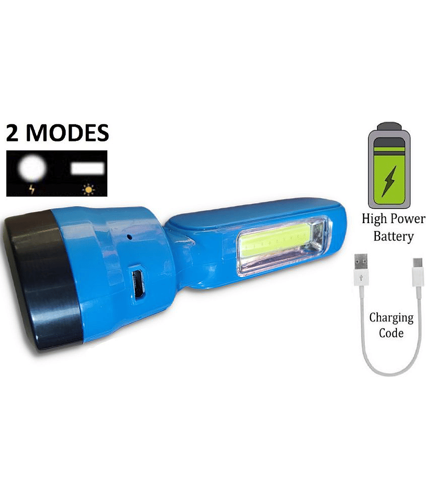 Flashlight Torch +COB Emergency Light 10W - Pack of 1