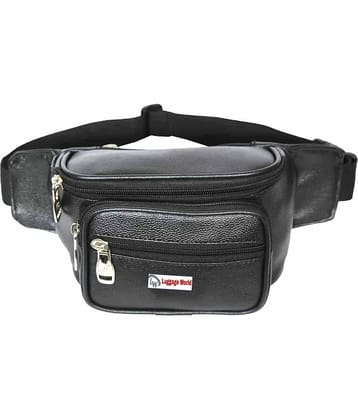 Luggage world Travel Waist Bag P.U. Black Waist Pouch