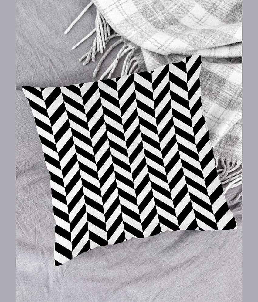 Houzzcode - Water Repellent Black Polyester Pillow Covers 40x40x3 ( Pack of 1 )
