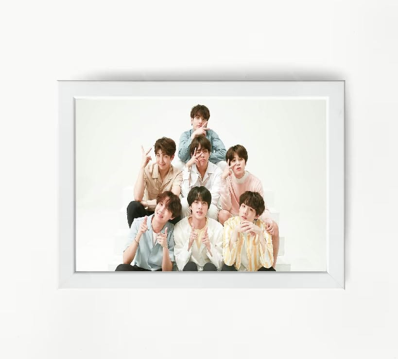 NOKKES Bts Army Bangtan Boy V suga J-Hope Jungkook Jin Jimin Rm 5X7 Inch Size Photo Frame Photo Home Office_AQW226