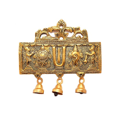 DreamKraft Wall Hanging Tirupati Balaji Symbol Shankh Chakra Tilak with Hanumanji and Garud Statue Gold Plating