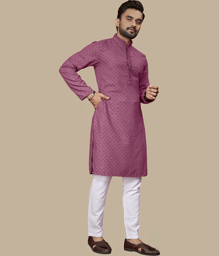 YUG ART Sea Green Cotton Regular Fit Men's Kurta Pyjama Set ( Pack of 1 )